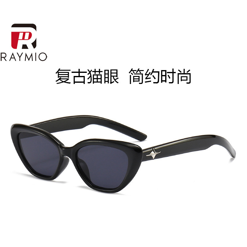 2023 new Korean style personalized sunglasses men and women retro cat's eye oval frame popular sunglasses sunglasses sunglasses batch