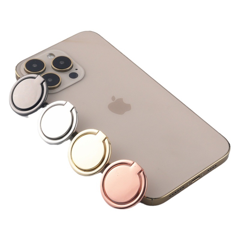 Round metal ring bracket 360 ° rotating support buckle mobile phone ring folding back sticker fixed logo factory direct supply