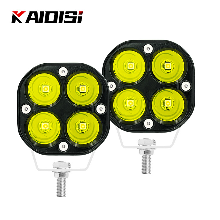 Transfronterizo dedicado coche LED luz de trabajo 40W proyector off-road vehículo modificado luz de la motocicleta ingeniería Amarillo Blanco Luz de niebla