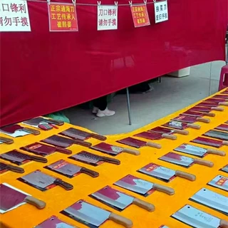 龙泉菜刀跑江湖家用斩切刀手工锻打剔骨刀厨师刀广东阳江地摊刀具
