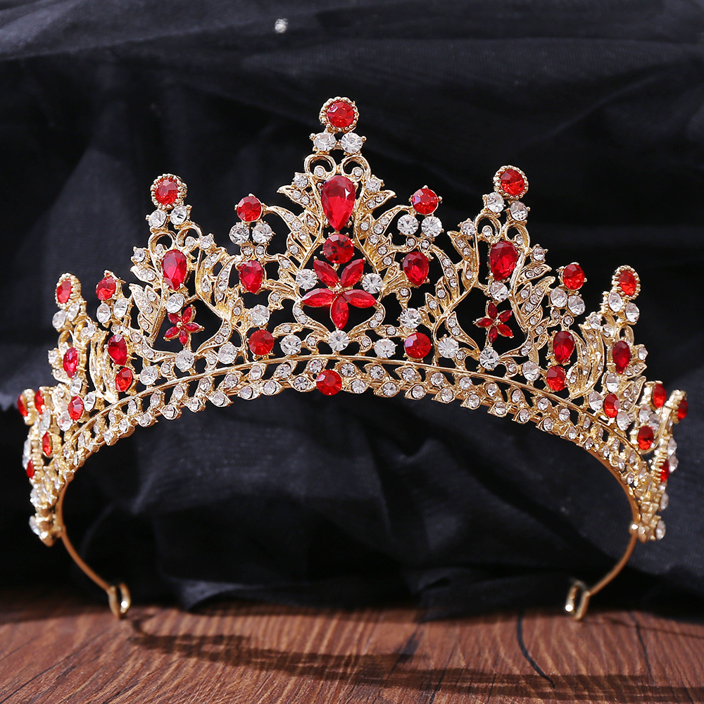 Baroque Style Crown Alloy Inlay Crystal Rhinestones Crown 1 Piece display picture 3