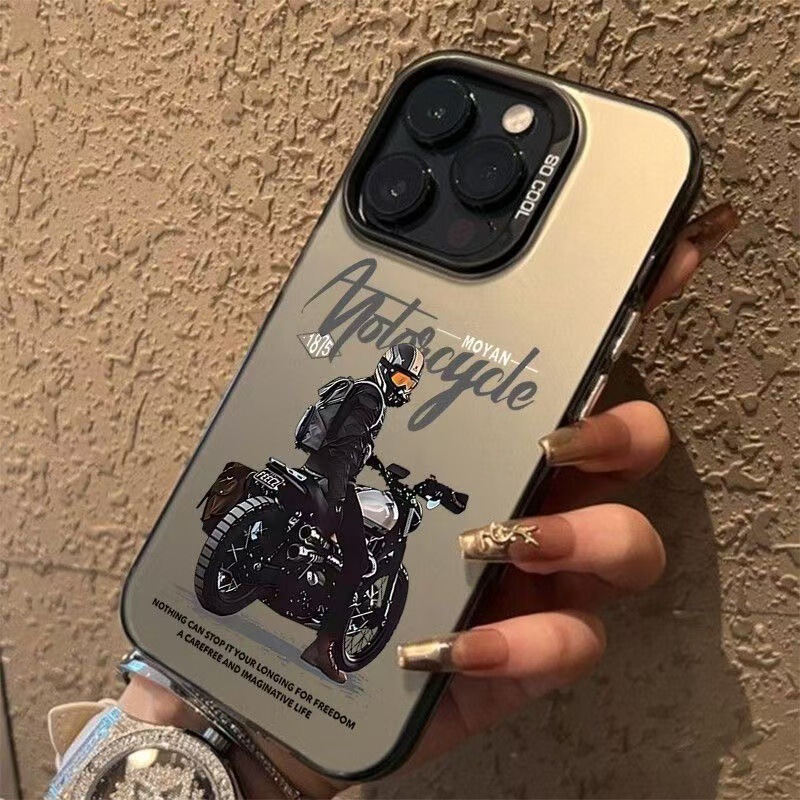 Trendy Popular Model Suitable for Apple 16 Pro Max Boys' Motorcycle Pdd Cross-Border Phone Case iPhone 15 Pro Personalized
