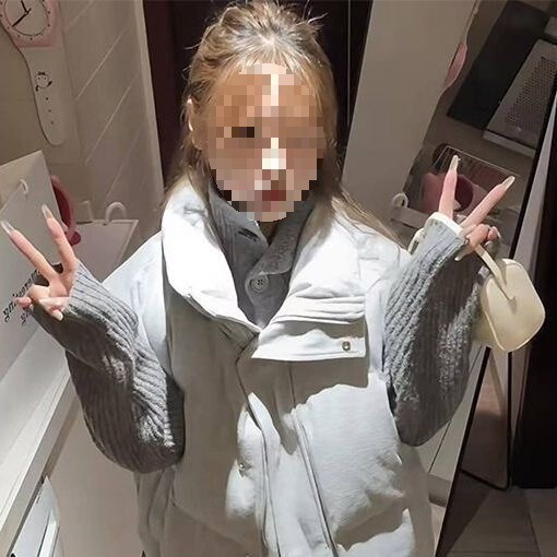 秋冬新品韩系学院风复古加厚保暖棉服马甲女灰色高领针织毛衣套装|undefined