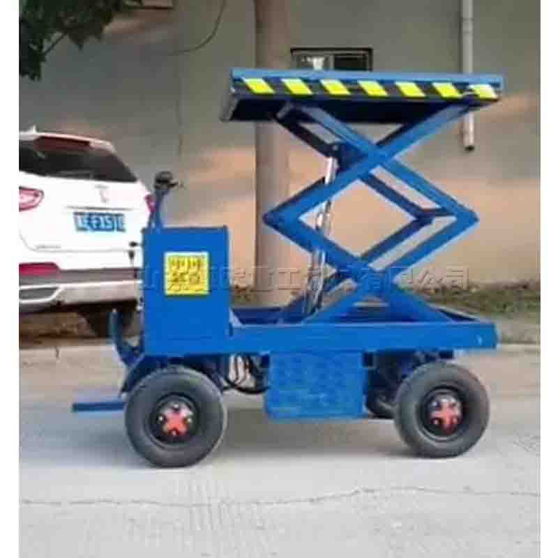 四轮乘坐电动平板升降车 液压缸工作升降升高车 升降作业平台车