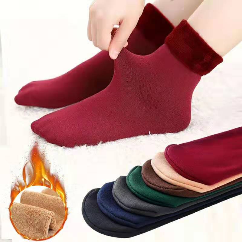 Thick socks women's winter plus velvet t...
