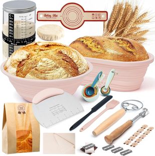 Cross-Border Silicone Bread Fermentation Basket Upgraded Foldable Silicone Fermentation Basket Set Cake Dough Artifact Bread