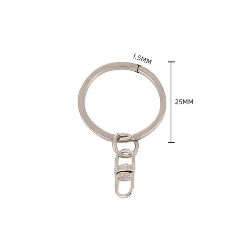 Manufacturer 1.5x25 flat ring + middle horoscope metal ring key chain hanging chain key chain