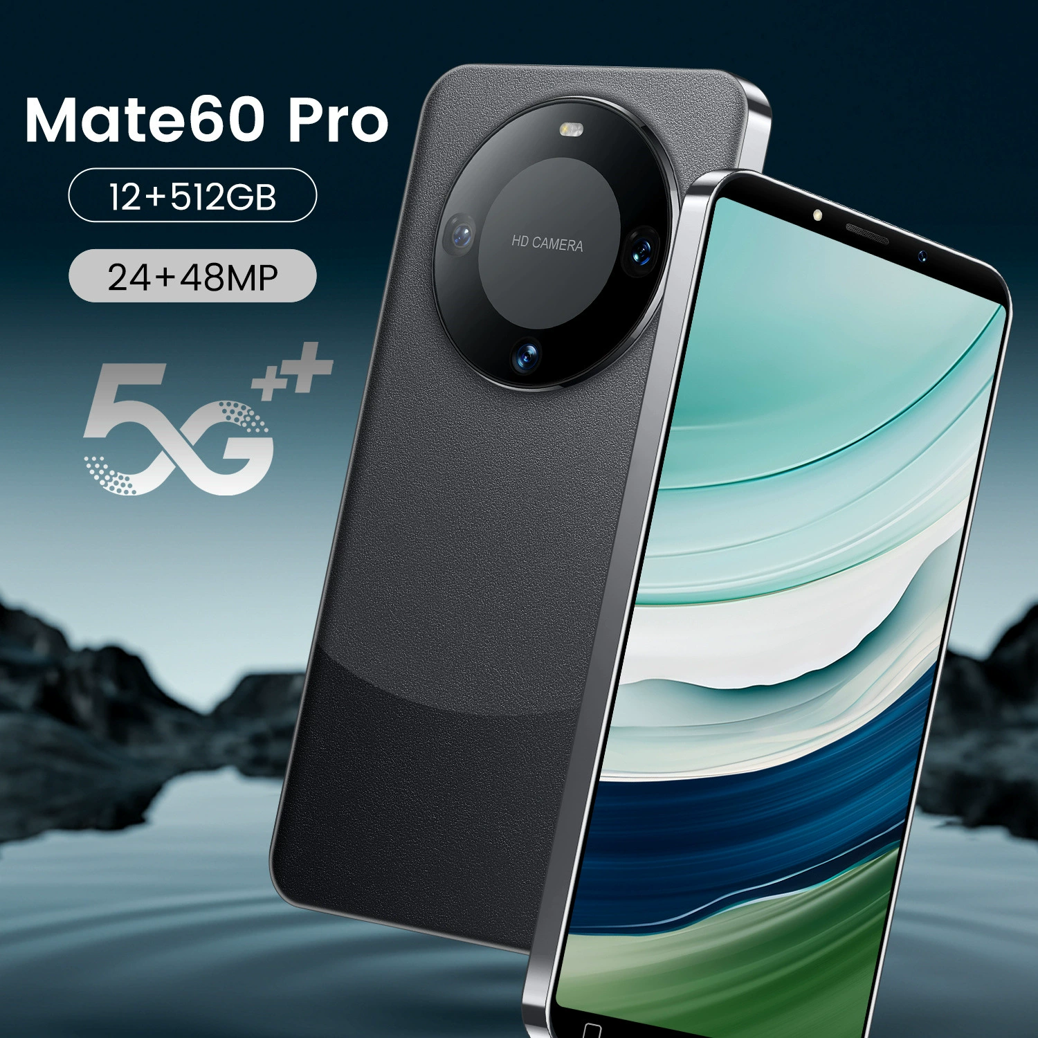 Новый 2024 смартфон Mate60Pro, 1+8 ГБ, бюджетный смартфон для внешнего рынка, от производителя