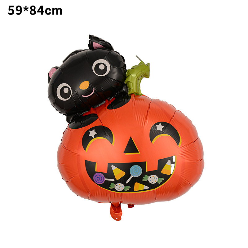 Globo de película de aluminio de Halloween nuevo tema de bruja de dibujos animados calabaza fiesta de Halloween diseño de globos en forma de fantasma
