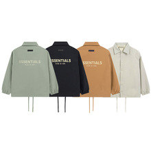 FEAR OFGOD FOG复线ESSENTIALS新款植绒字母LOGO教练夹克风衣外套