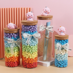 ✔ Lucky Star Origami Strips Drift Wishing Bottle Cork Glass Creative DIY Handmade Paper Crane Empty Can