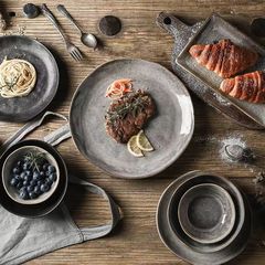 北欧創意復古異形碗皿セットレストランホテル個性皿ステーキ皿洋食皿