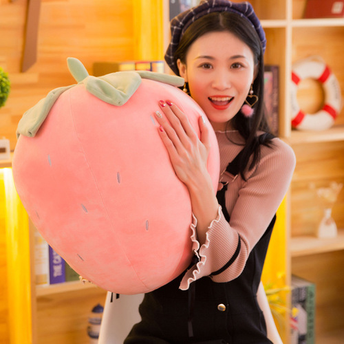 Creative strawberry pillow plush toy down cotton fruit cushion sleeping pillow children's holiday gift for girls