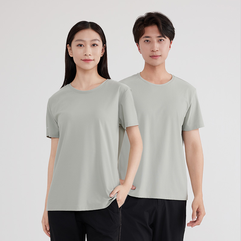 25高品质冰丝速干衣男凉感透气户外运动短袖T恤女工作服定制logo