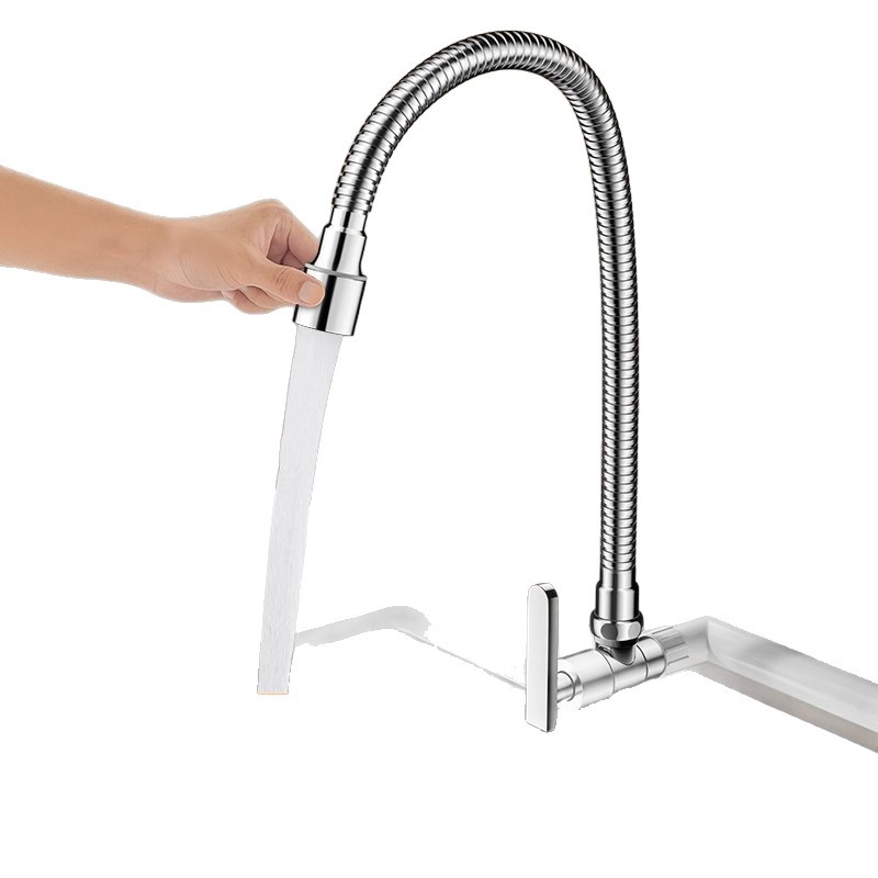 Todo el cobre en la pared tipo una sola cara fría lavabo grifo de agua para baño doméstico lavabo de verduras de cocina rotativo universal a prueba de salpicaduras image 6