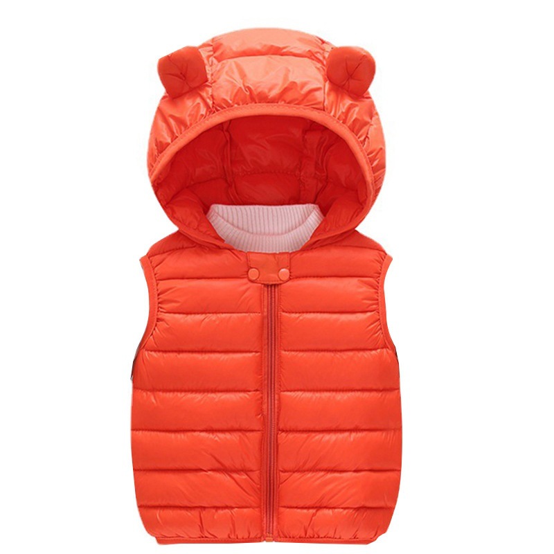Chaleco de algodón para niños 2024 Otoño e Invierno niños y niñas chaleco con capucha engrosado chaleco exterior para niños cálidos