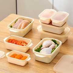 透明な日本式の新鮮な箱の食品級の弁当箱の冷蔵庫のプラスチックは圧力式の弁当箱の3セットの収納箱を押します。