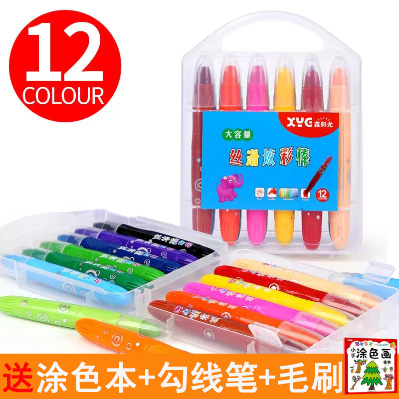 まぶしい色の棒の単一の水溶性のシルクの滑りやすい油絵の棒の補色の単一の単色の彩色の棒のばら積みの補色の回転のクレヨン|undefined