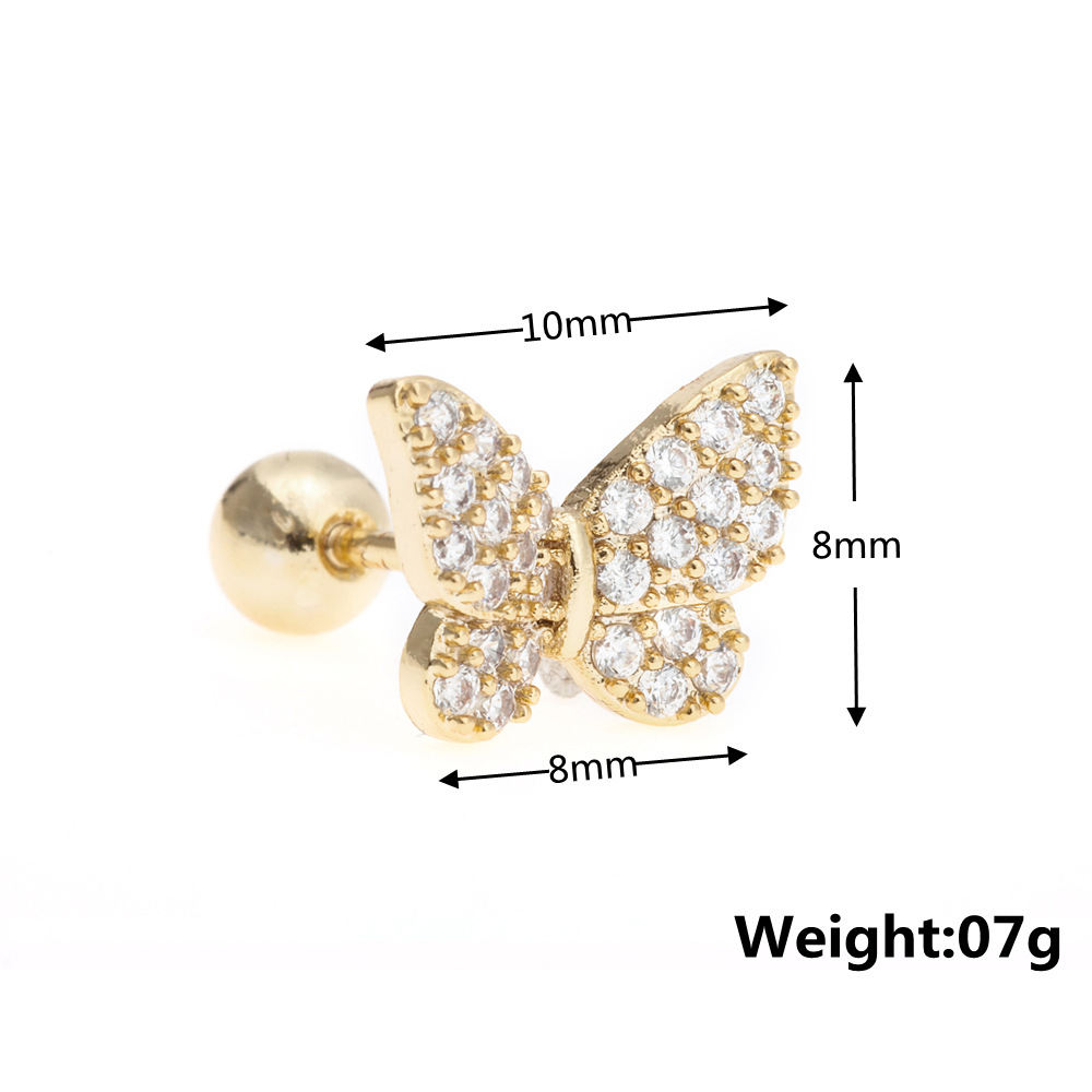 Classic Temperament Butterfly Gold Non-fading Piercing Earring display picture 6