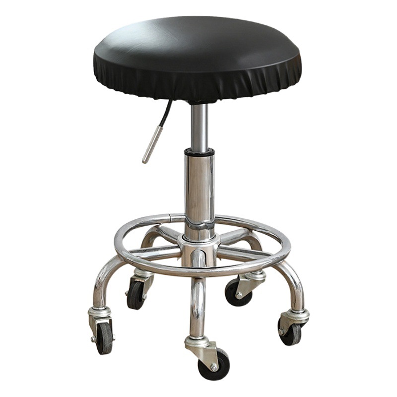 Funda de taburete redonda impermeable de cuero PU para dropshipping transfronterizo de TEMU, funda para silla elevadora de bar, salón de belleza y barbería.