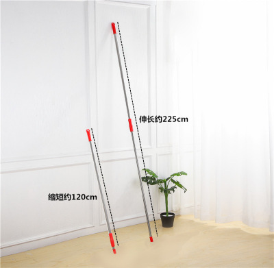 廠家批發2.2米不鏽鋼伸縮柄家用除塵撣配件伸縮大管 螺紋伸縮柄