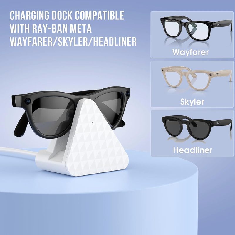 跨境爆款 雷朋meta rayban智能眼镜充电器AI人智能座充usb充电器|undefined