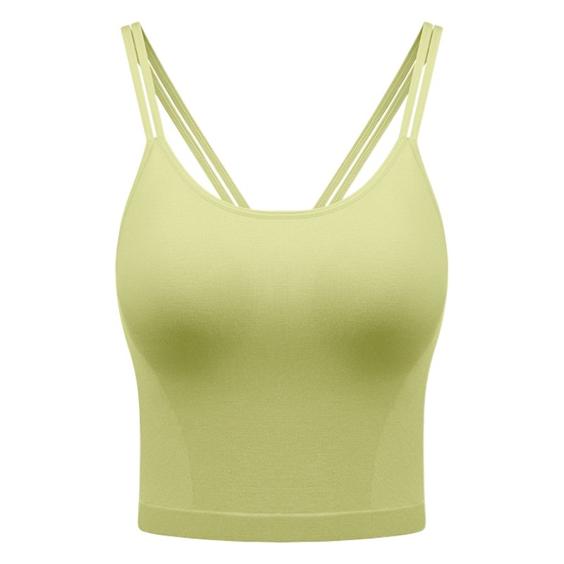 半練習ベストの女性ストラップの中に美背下着をつけて、胸と胸のパッドを着ないでください。