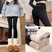 黑色加厚鲨鱼裤女2025新款秋冬高腰修身外穿打底裤弹力瘦腿瑜伽裤