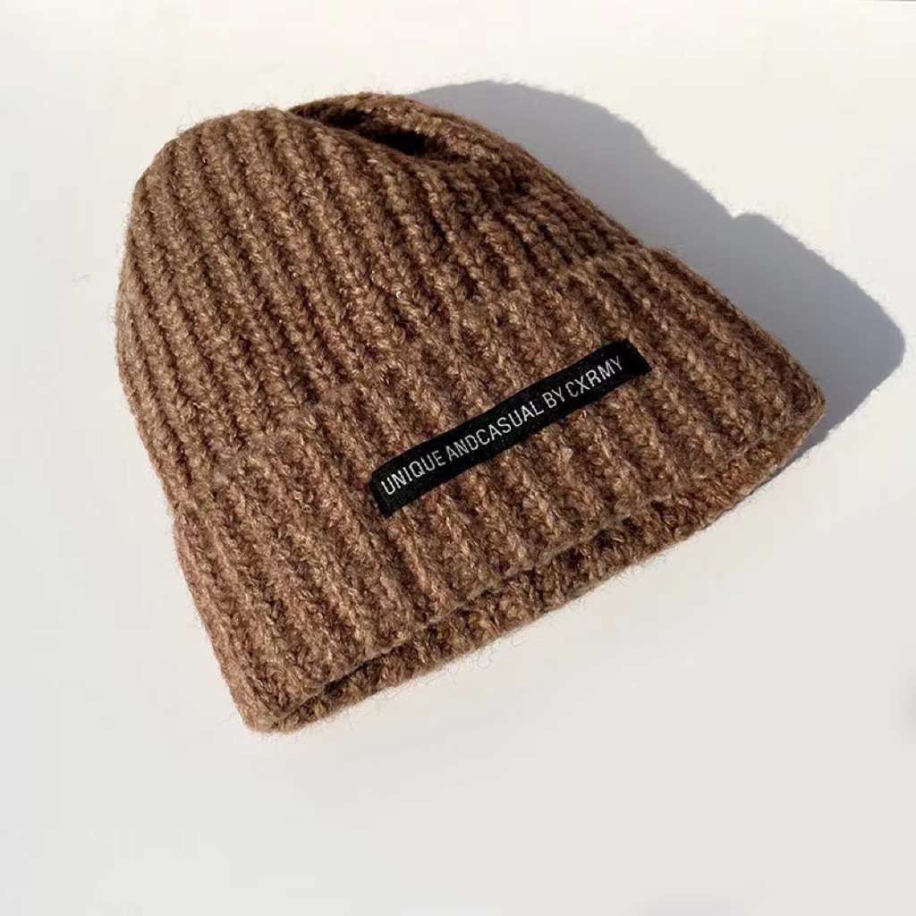 New type of for women, loose board, pile up woolen high aesthetic value, knitted , small face, warm and thick thread_voghion.com