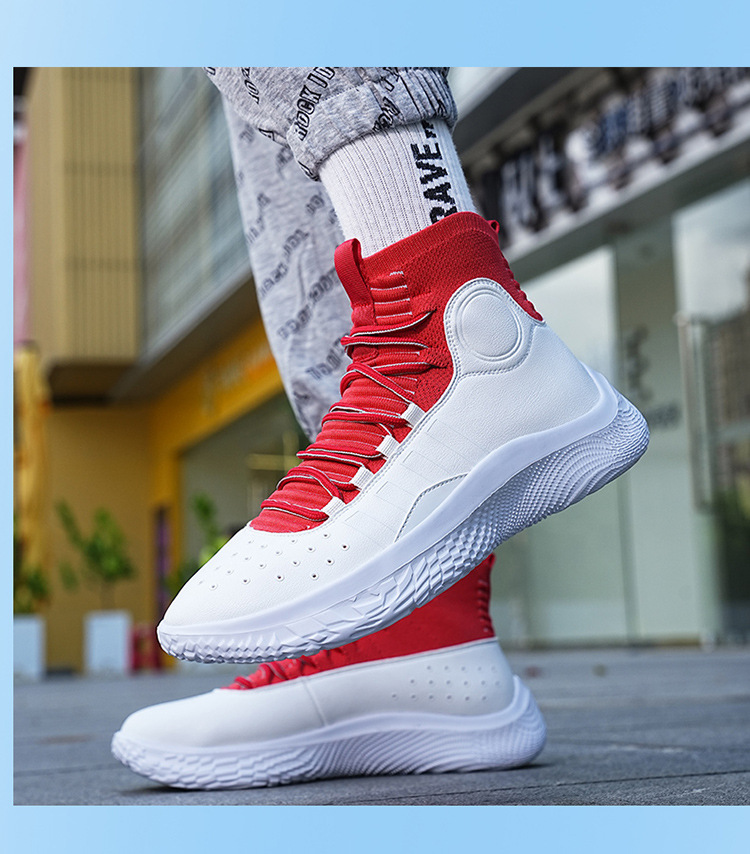 Zapatillas de baloncesto de diseño de moda para hombre, primavera y otoño, corte alto, suela suave, amortiguación, deportivas, botas prácticas para estudiantes, zapatillas para correr de moda._voghion.com