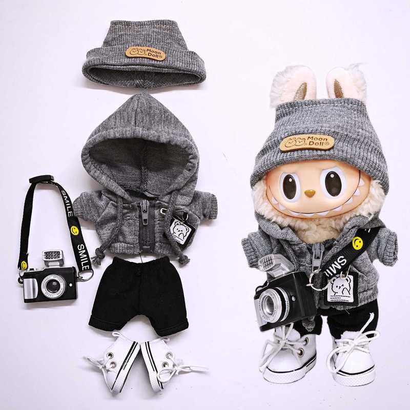 ラブブベビー服】グレーのスウェットシャツと帽子のセット ラブブ服 1、2、3世代ユニバーサル 15cm17cmベビー|undefined