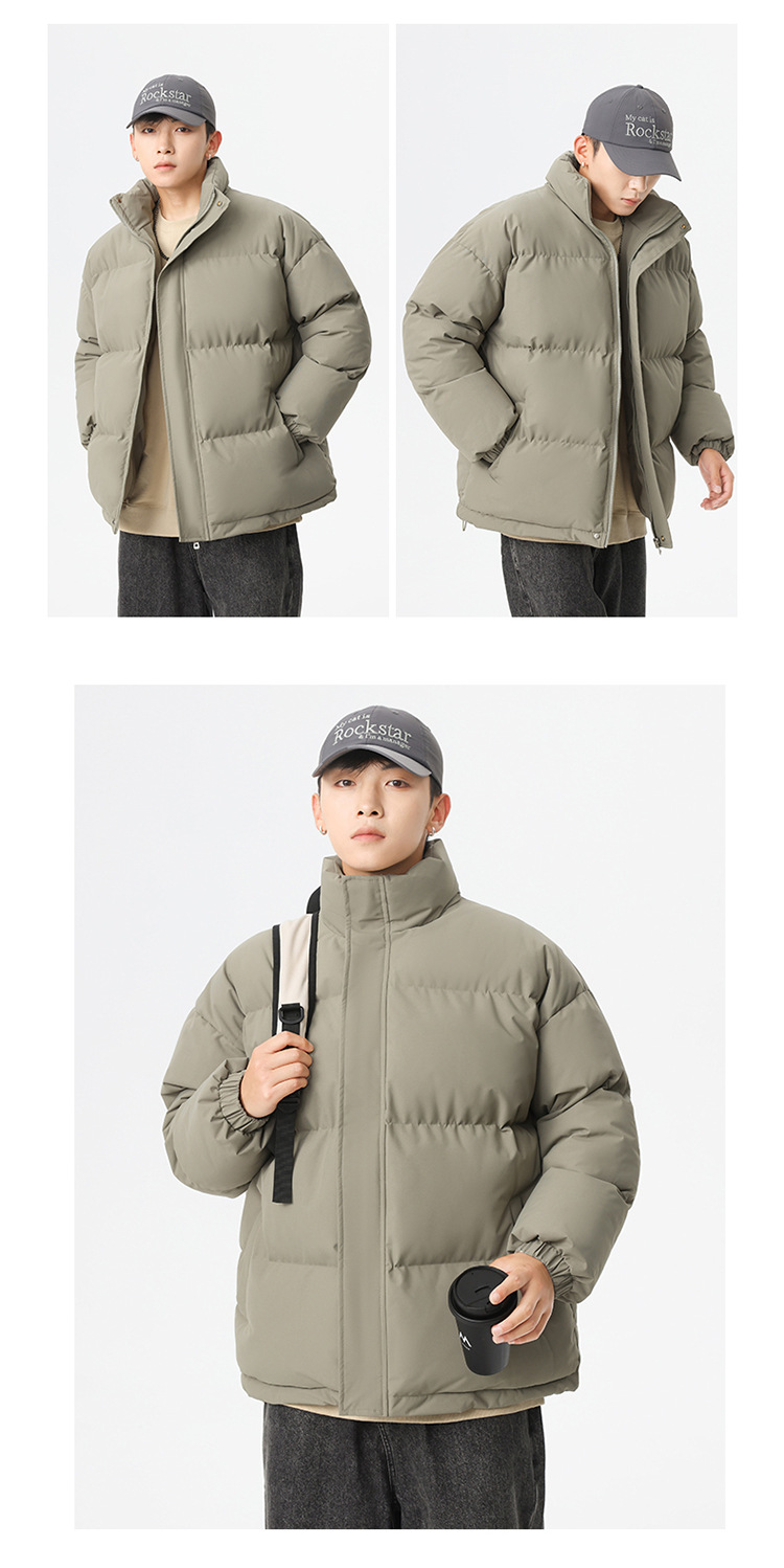 Novità invernale per uomo e donna, giacca in cotone tinta unita, ampia e comoda, da uomo_voghion.com