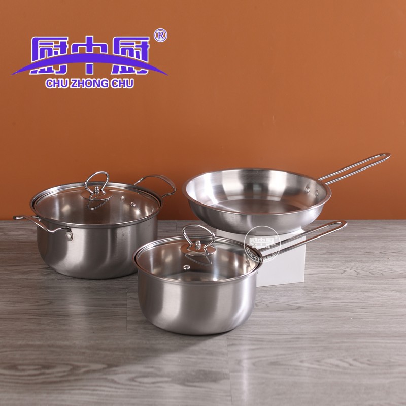 Stainless Steel Magnet 18-20-24cm Five-Piece Soup Pot Wok Gift Three-Piece Set Stainless Steel Soup Pot
