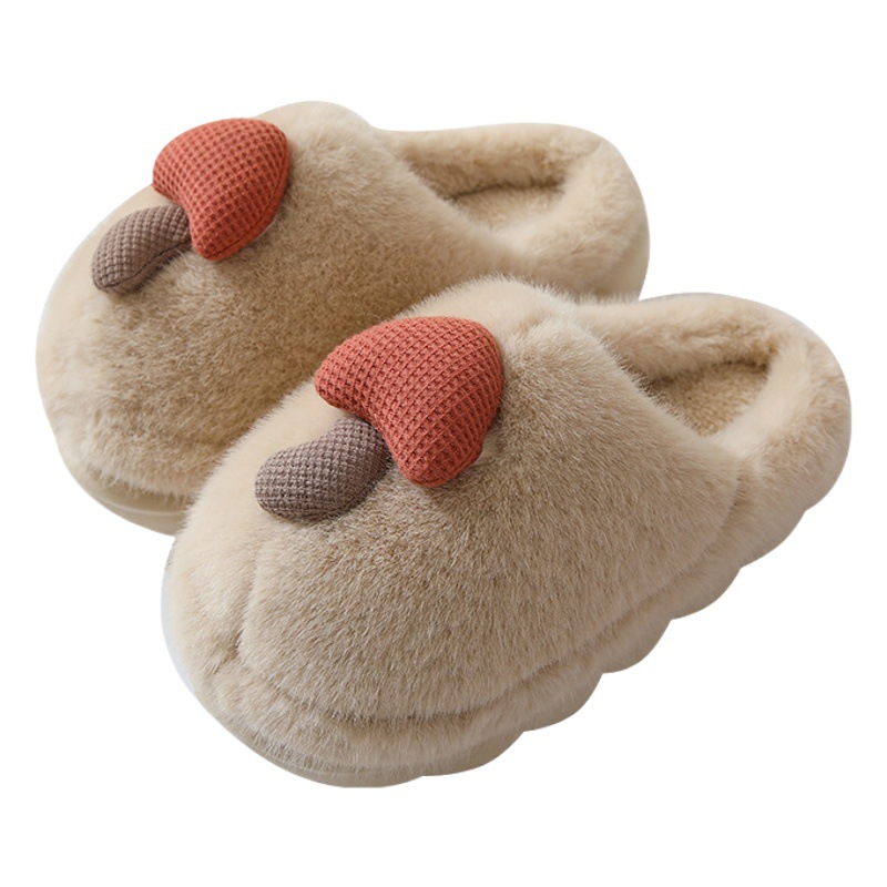 Fondo grueso Otoño e Invierno lindo setas zapatillas de algodón Mujer al por mayor pareja interior antideslizante padre-hijo hogar Eva zapatillas de felpa