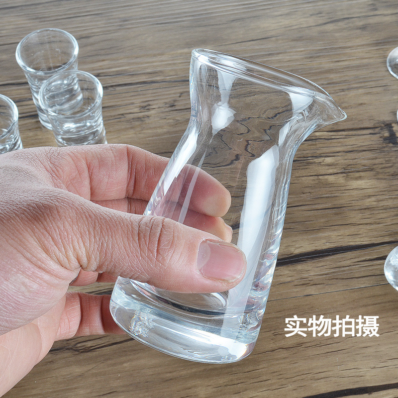 Glass baijiu wine glass decanter pourer measuring tool cocktail shaker with scale handle herbal wine pot wine set bottle opener