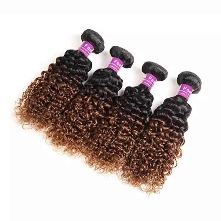 Pelucas africanas transfronterizas, pelucas europeas y americanas para mujeres, cabello rizado pequeño, color degradado, extensiones de cabello sintético de seda resistente a altas temperaturas.