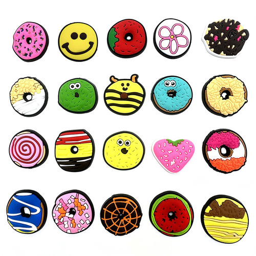 Donut Series PVC Soft Rubber Hole Shoes Flower, Shoe Buckle Shoe Decorative Accessory