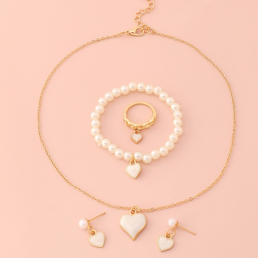 Fashionable necklace from pearl, bracelet, children's chain, universal jewelry, European style, simple and elegant design