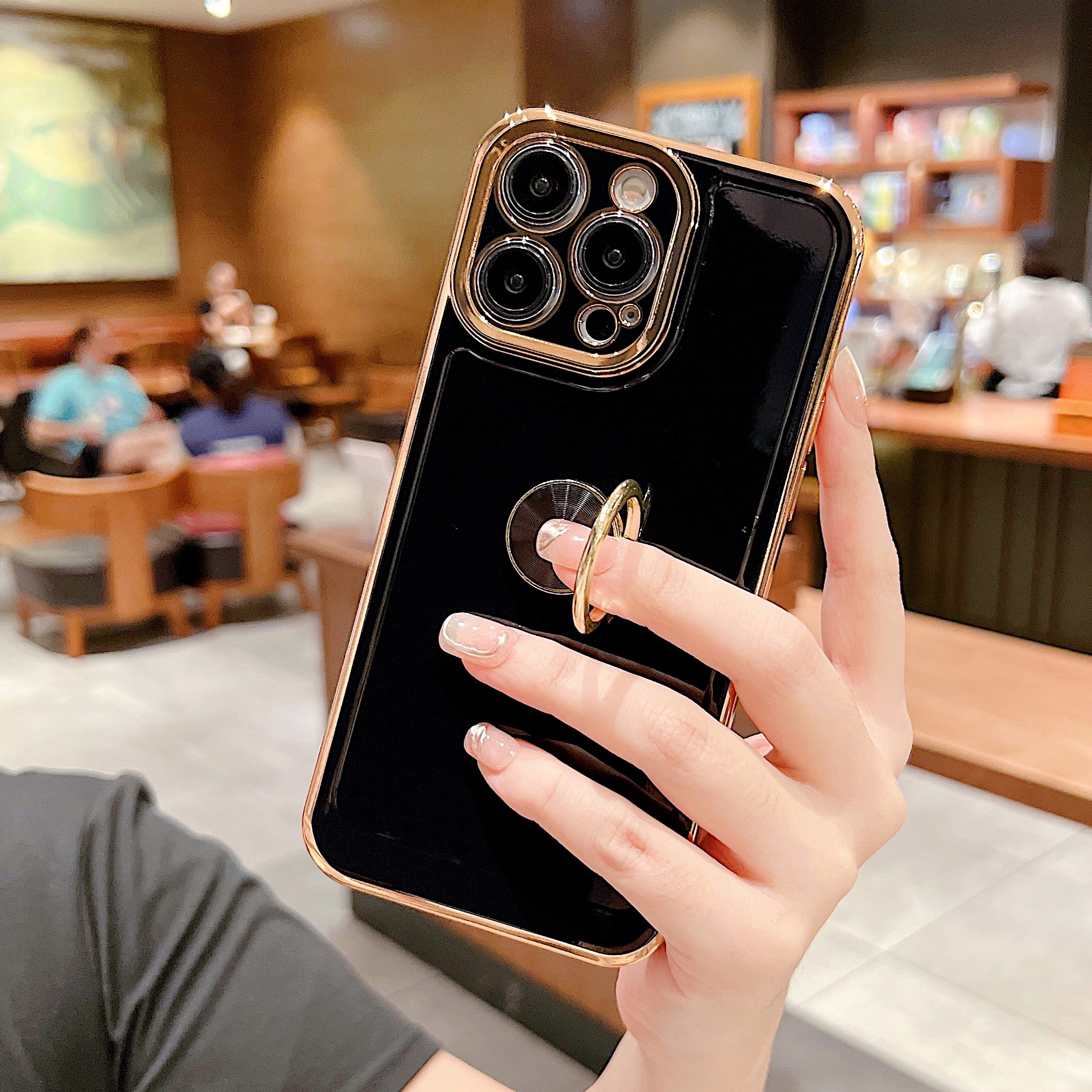 Stødsikkert mobilcover med hjerte og ringholder_voghion.com