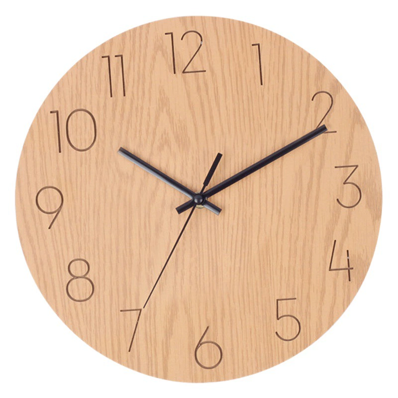 Оптовая продажа часов от производителя, простые настенные часы из массива дерева, настенные часы в японском стиле с полым циферблатом, креативные для гостиной