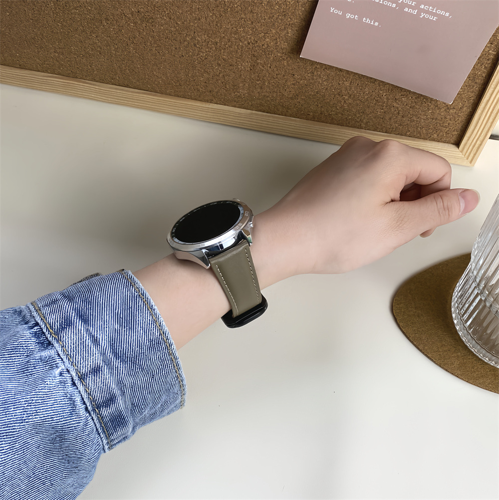 Sobib Samsungi ja Huawei moodsa stiiliga kellarihmadele, 20 mm ja 22 mm, Nautiluse magnetilise kokkupandava pandlaga nahast kellarihmadele._voghion.com