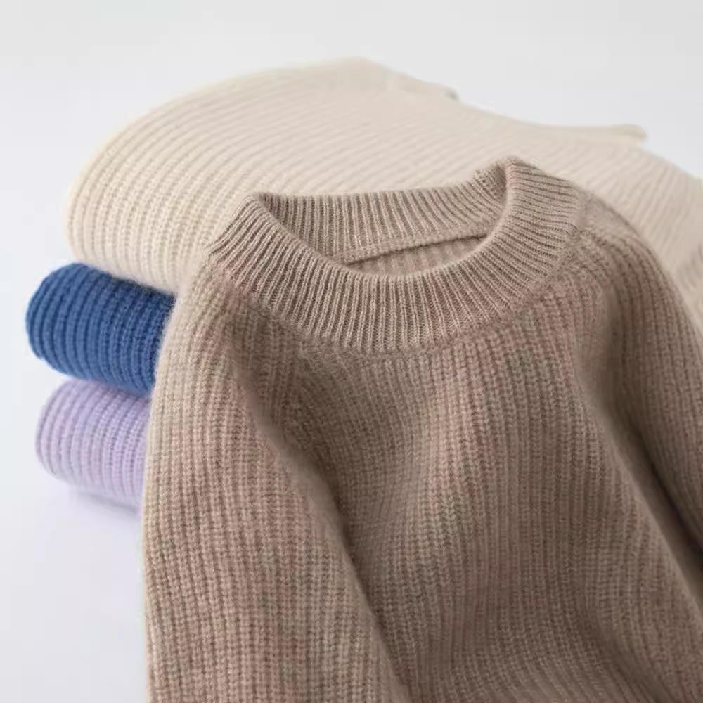 Autumn/Winter Children's Raglan Sleeve Cashmere Sweater, Round Neck, Boys' and Girls' Base Layer Sweater, Baby Knitted Base Layer Top