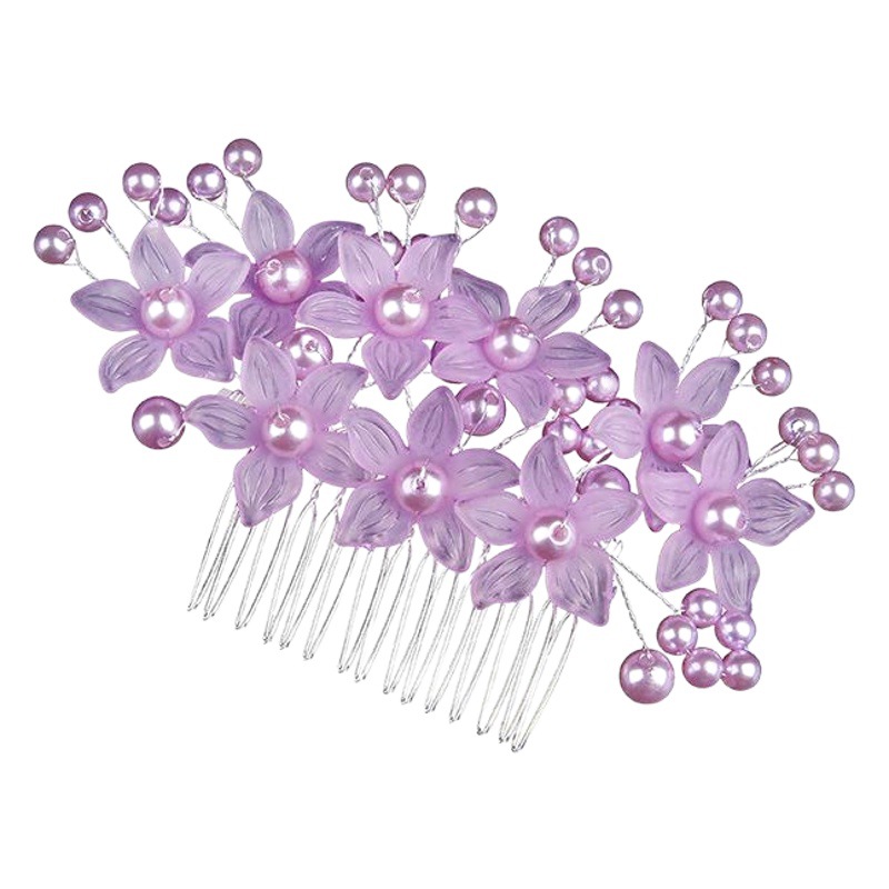 Estilo coreano BLANCO CRISTAL corona tocado nupcial de la boda Garland Peine del pelo accesorios para el cabello tocado de perlas flor simple peine Accesorios