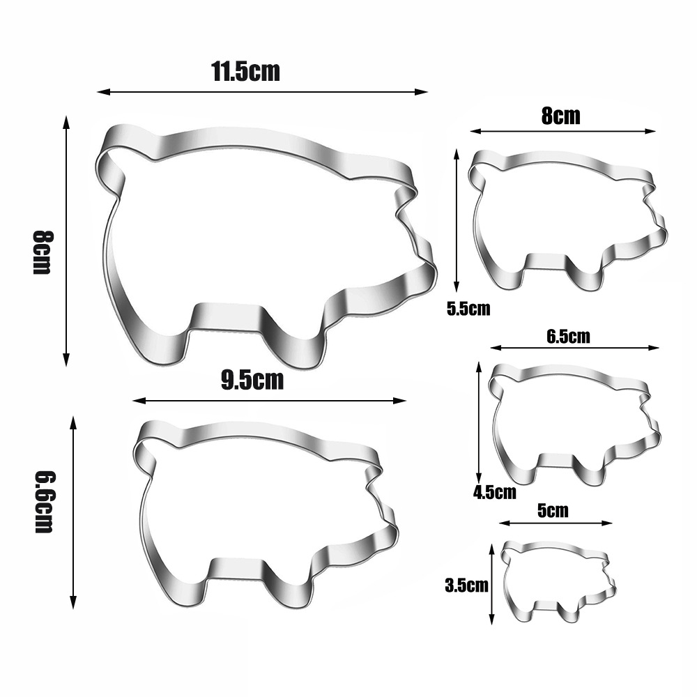 Juego de molde de galleta de cerdo de acero inoxidable, herramienta de bricolaje para hornear, gadgets explosivos de Amazon, fuente puntual
