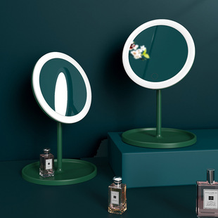 Led Makeup Mirror with Lamp Desktop Internet Celebrity Women's Small Mirror Ins Style Dormitory Desktop Portable Small Dressing Mirror