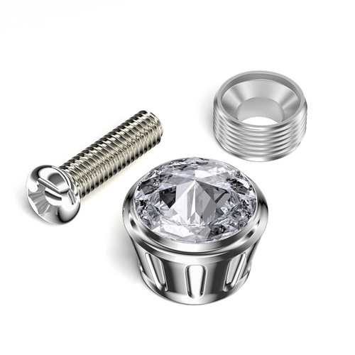 Diamond-encrusted license plate frame anti-theft nuts screws license plate tray fixing bolts rhinestone nut caps available in various colors