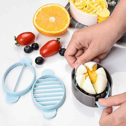 Cross-border multifunctional three-in-one egg slicer, egg opener, egg splitter, six-column fancy preserved egg splitter, slicer