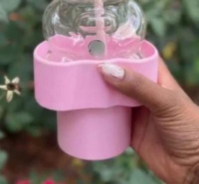 Car cup holder/beverage holder cup holder for car, cartoon - pink-star-bear-cup-holder-for-car