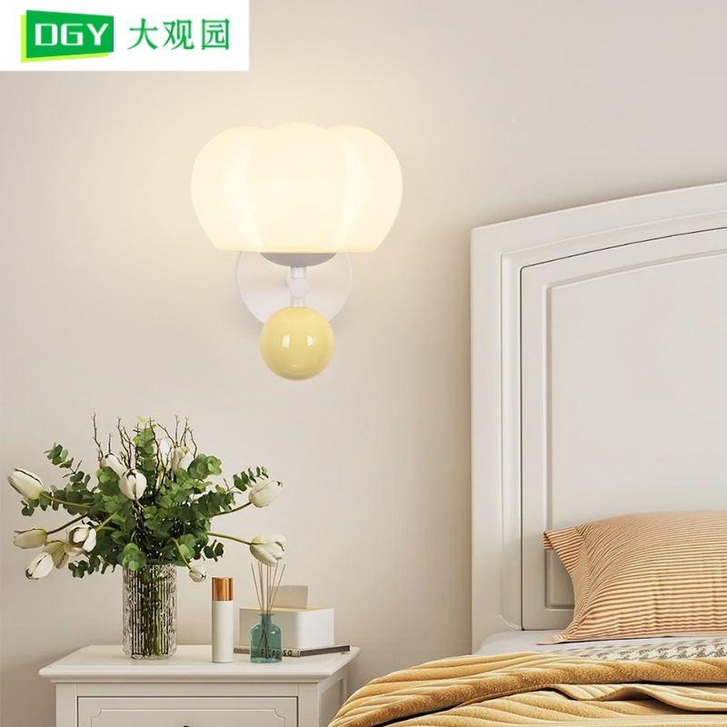Gran vista jardín dormitorio lámpara de cabecera simple pasillo lámpara de pared luz de atmósfera nueva crema viento sala de estar lámpara de pared de fondo L271