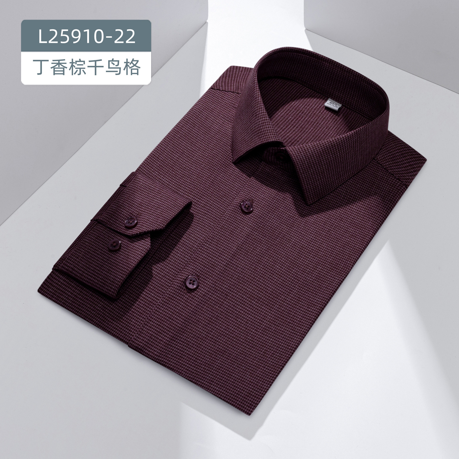 Jujube rojo mil camisas de lana de pájaros de manga larga para hombres de negocios ocio primavera y otoño sin calentamiento nuevo estilo de camisa para hombres